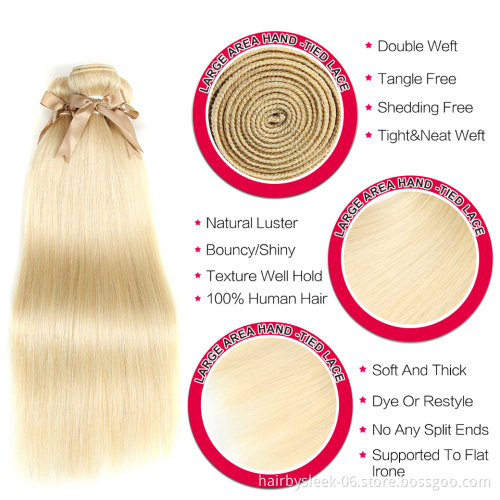Magic 613 blonde straight hair 16 to 24inches  Mink Cuticle Aligned Virgin Human Brazilian Hair Bundles 100% human hair